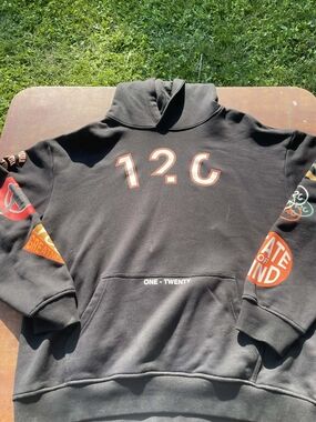 Twenty Black Hoodie with Red-Outline '1.2.C' Graphic